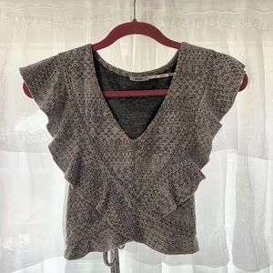 Woven Light Grey Crop Top - Urban Outfitters